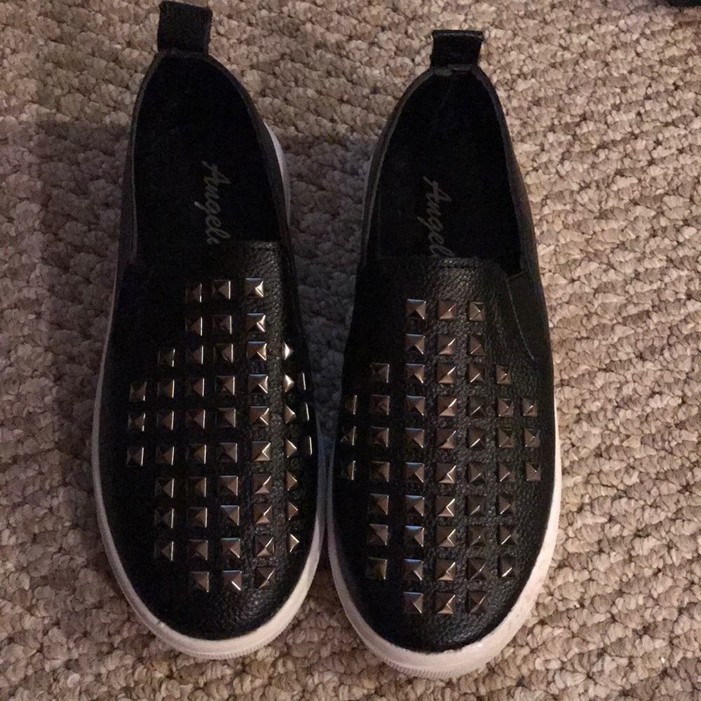Girls studded slip on shoes
